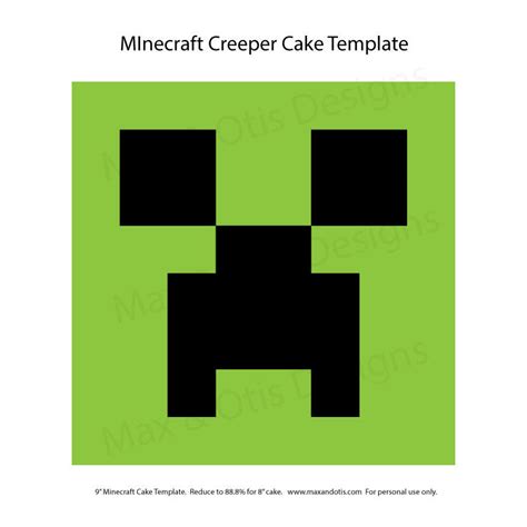 Minecraft Creeper Cake Template – Max & Otis Designs