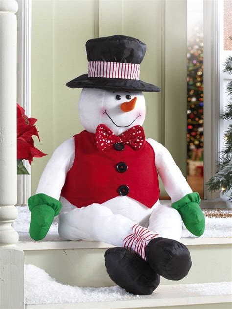 Amazon.com: Stuffable Jack Frost Sitting Snowman Decor Holiday Patio Greets Guest Christm ...