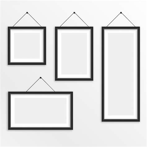 Free Vector | Set of different sizes hanging photo frame