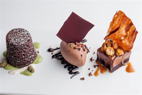 Chocolate trio of chocolate fondant, chocolate ice cream and chocolate ...