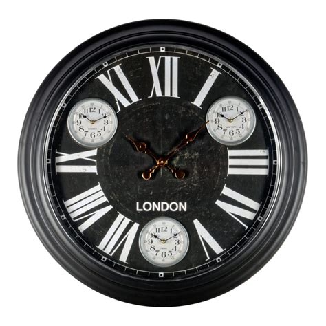 Extra Large Black Metal 'Donald' Wall Clock - The Clock Store