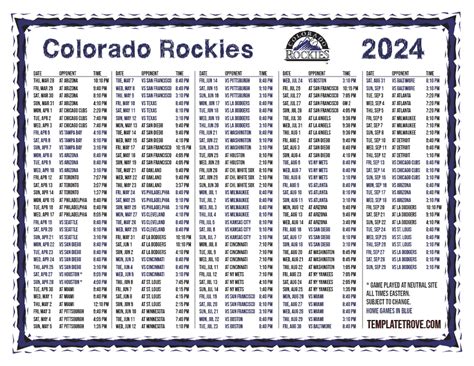 Colorado Schedule 2024 - Claire Joann