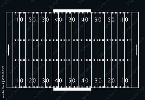 Vector illustration of an American football field and all field markings Stock Vector | Adobe Stock