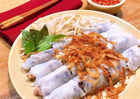 Cách Làm Món Bánh Cuốn Tráng Chảo Nhân Thịt Băm Nấm Mèo của Dory - Cookpad