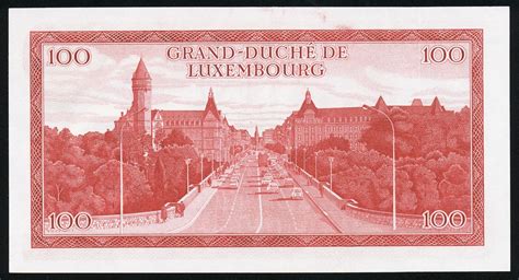 Luxembourg currency 100 Francs banknote of 1970, Grand Duke Jean.