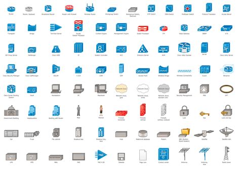 Cisco Network Design. Cisco icons, shapes, stencils, symbols and design elements