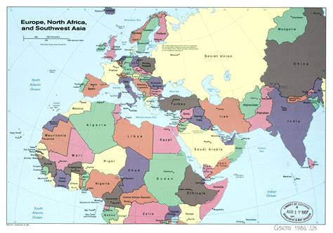 Map Of Europe And Asia With Countries - Cities And Towns Map