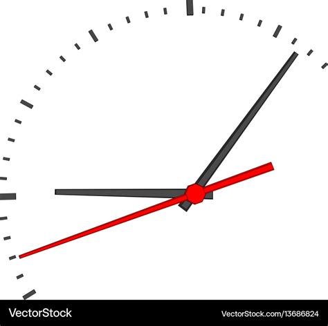 Clock face with red second hand Royalty Free Vector Image