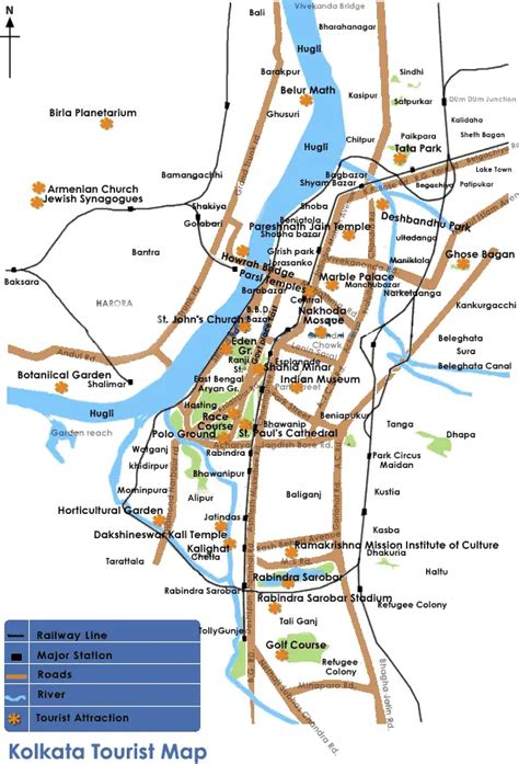 Tourist Map Kolkata - Mapsof.Net