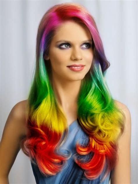 Rainbow Hair fashion hair colorful rainbow color fad dye trend ...