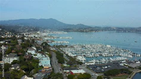 Aerial daytime view of a harbor Stock Video | Adobe Stock