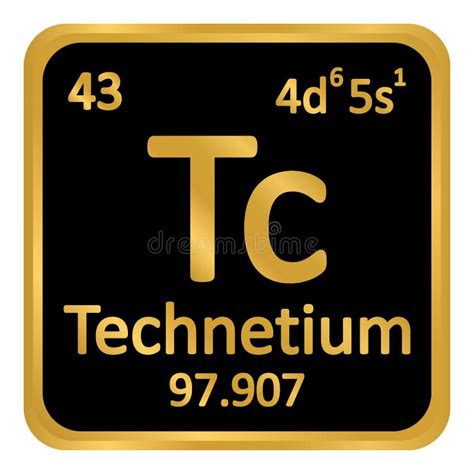 Periodic Table Element Technetium Icon. Stock Illustration - Illustration of radioactive ...