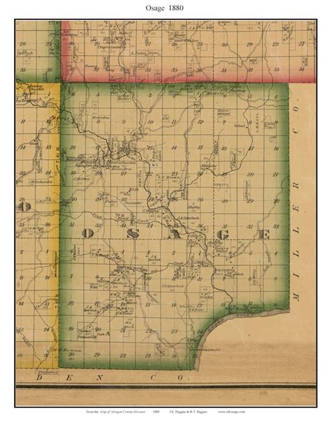 Osage 1880 Old Town Map With Homeowner Names Osage River | Etsy