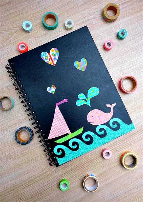 DIY Washi Tape Stickers Decorated Notebook- Think Ahead Handmade Gift Ideas Series - Hello ...