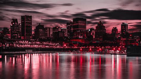 night city, city lights, buildings, shore, night 4k - Free 4k Wallpapers - 40.000+ Free 4k ...