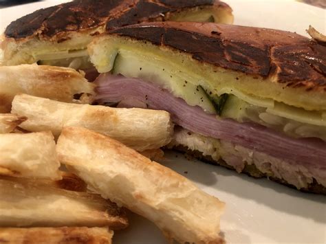 Week 22: Cuban - Cuban Medianoche Sandwich with Baked Yuca Fries : r/52weeksofcooking