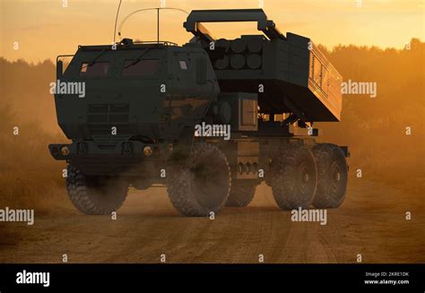 Mobile rocket artillery system during training exercises Stock Photo - Alamy