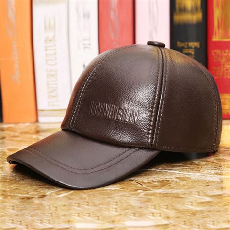 Men Vintage Genuine Leather Baseball Cap Outdoor Caps Adjustable Caps – Alexnld.com