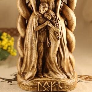 Lofn Goddess Statue, Wood Carved, Wooden Statue for Scandinavian, Norse Pagan Altar Decor - Etsy