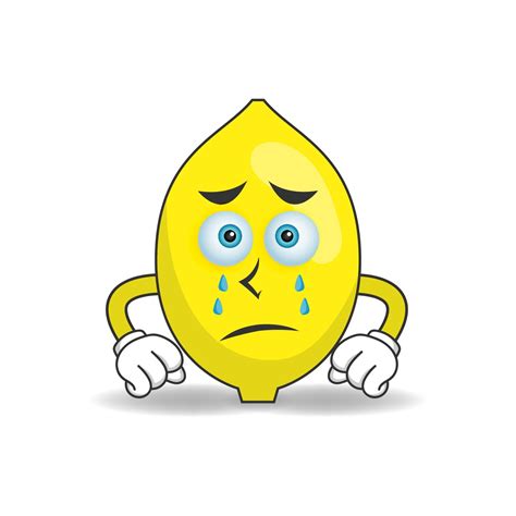 Lemon mascot character with sad expression. vector illustration 3790154 Vector Art at Vecteezy