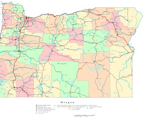 Oregon Printable Map