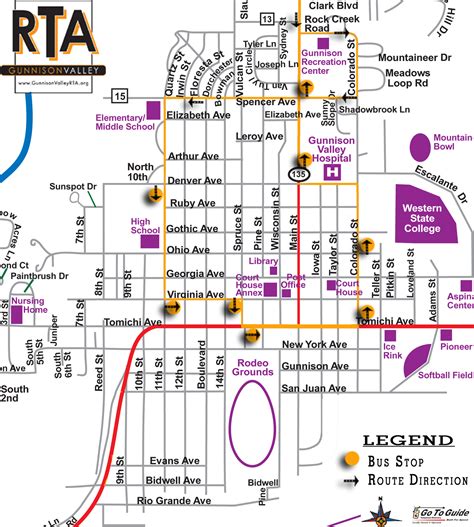 Gunnison RTA Bus Route Map - Gunnison Colorado • mappery