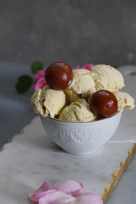 10 Minute Creamy Gulab Jamun Ice Cream (Eggless)- Some Indian Girl