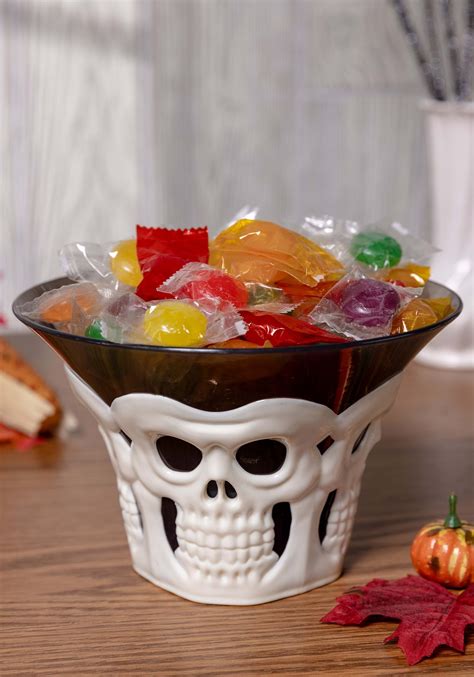 4.5 Inch Skull Treat Bowl Decoration | Halloween Candy Bowls