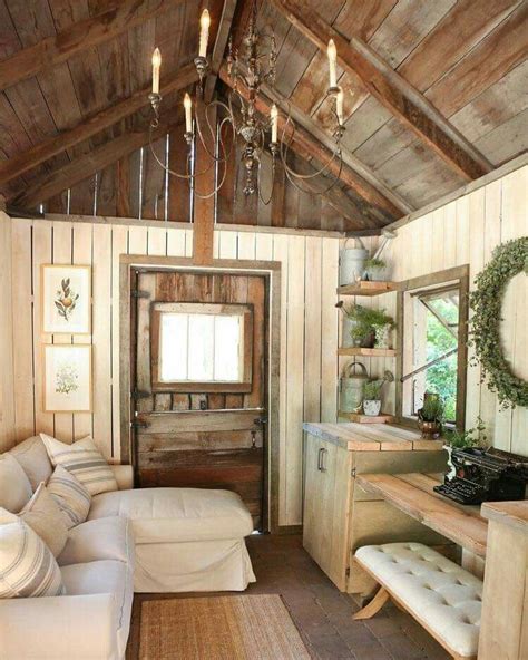 Pin by Kristie Crespo on Shabby Chic Suite | Shed to tiny house, Living ...