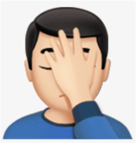 Facepalm Emoji Png - Male Facepalm Emoji Png - Free Transparent PNG Download - PNGkey