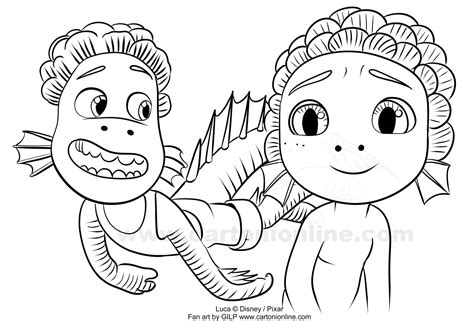 Luca Paguro, Alberto Scorfano from Luca (Disney/Pixar) coloring page