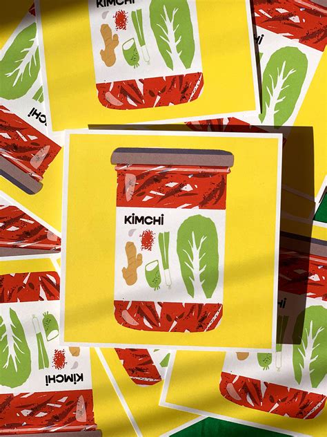 Kimchi jar label illustration on Behance