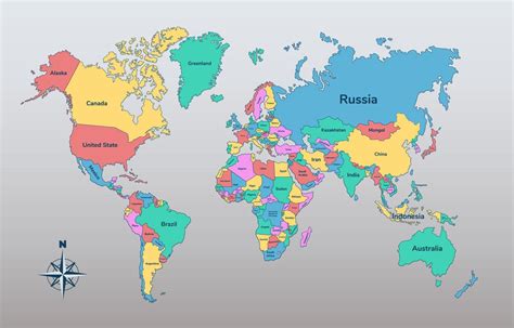 World Map With Countries SVGs for Free Download