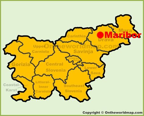 Maribor location on the Slovenia Map