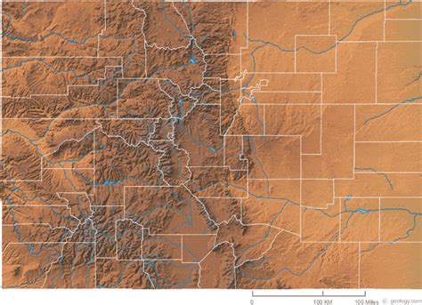 Colorado Physical Map and Colorado Topographic Map