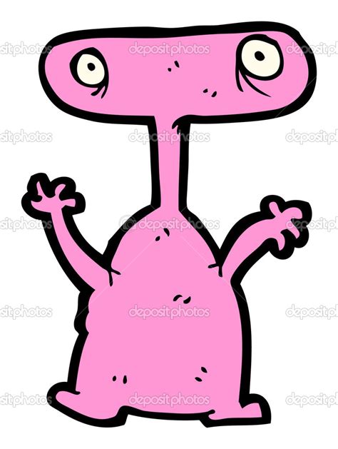 Pink alien monster cartoon — Stock Vector © lineartestpilot #12765017