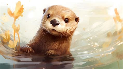 Premium AI Image | Anthropomorphic Otter Illustration