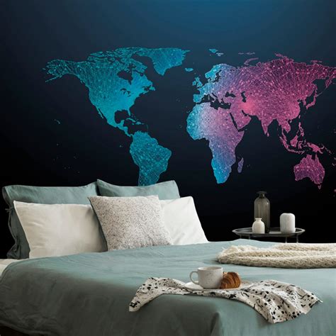 Wallpaper night map of the world | Dovido.com