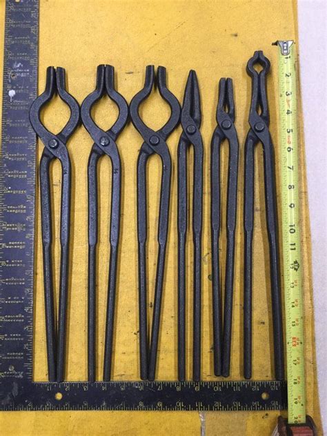 blacksmith tongs 6 piece beginner set | Blacksmith tongs, Blacksmithing, Metal working