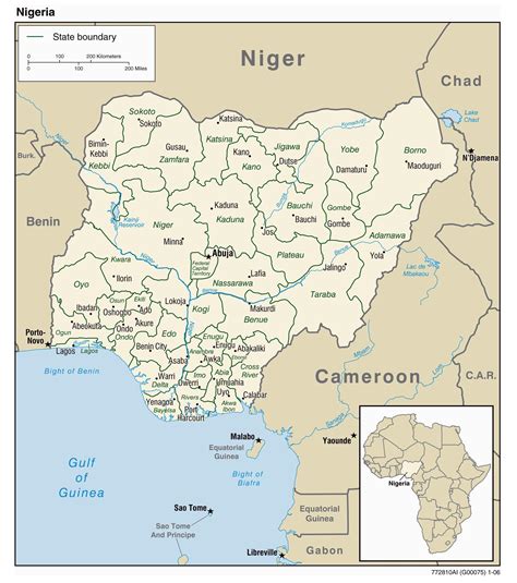 Nigeria cities map - Map of nigeria with cities (Western Africa - Africa)