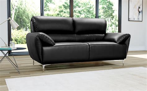 Enzo Black Leather 2 Seater Sofa | Furniture Choice