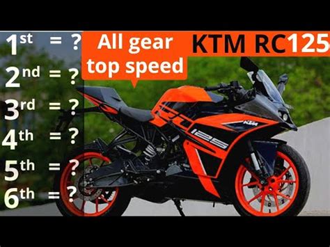 KTM RC 125 All GEAR TOP SPEED - YouTube