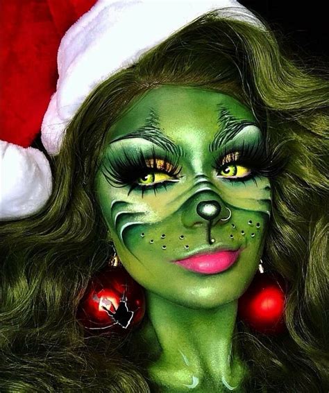 The Grinch Makeup, Xmas Makeup, Christmas Eye Makeup, Halloween Makeup ...