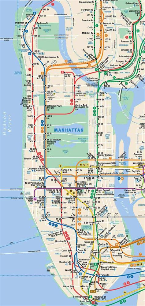 Subway Map New York City Manhattan - Map Of West Coast Of Florida