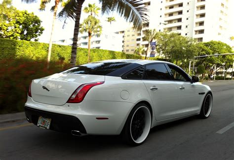 Exotic Cars on the Streets of Miami: White Jaguar XJ with custom black ...