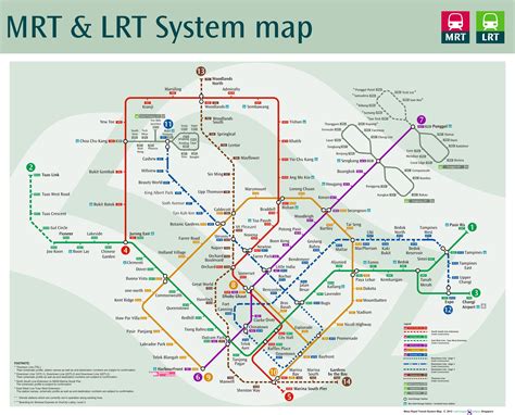 Singapore MRT & LRT train rail maps