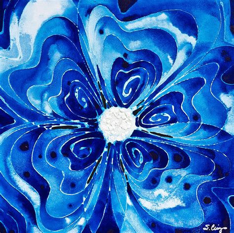 New Blue Glory Flower Art - Buy Prints Painting by Sharon Cummings