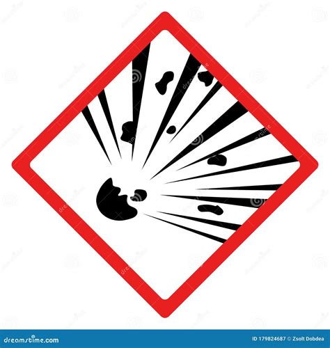 Exploding Bomb Hazard Sign or Symbol. Vector Design Isolated on White Background. Latest Hazard ...