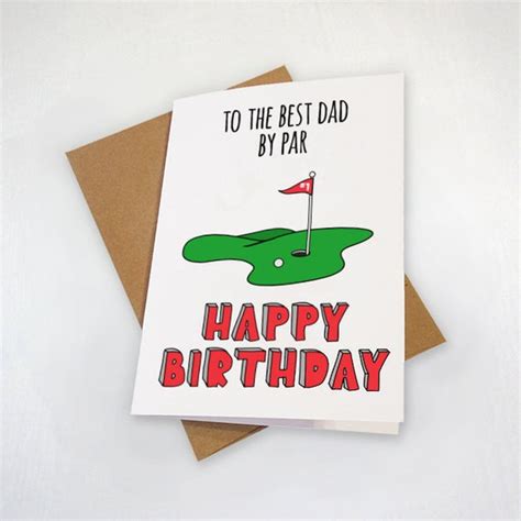 Golf Birthday Card For Dad Witty Dad Joke Birthday Card | Etsy