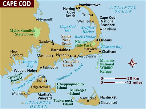 Map Of Cape Cod And Martha’S Vineyard - Brandy Tabbitha